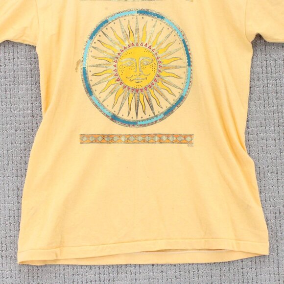 Vintage P.S.I Shirt Mens Large Yellow Short Sleeve Baltimore Sun Graphic Art Y2k - Picture 4 of 9